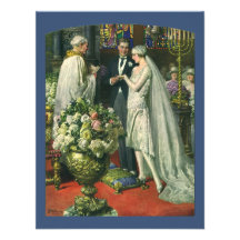 Vintage Church Wedding Ceremony; Bride and Groom Announcements