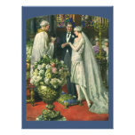 Vintage Church Wedding Ceremony; Bride and Groom Invitations