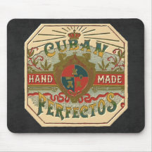 Vintage Cigar Ad Label: Cuban Perfectos Mousepads