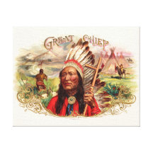Vintage Cigar Box Label Gallery Wrapped Canvas