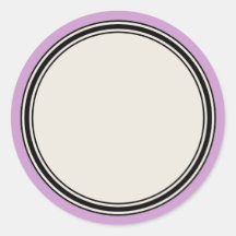 Vintage Circle Frame Label Template, Lavender Round Sticker