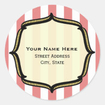 Vintage Circus Address Sticker