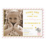 Vintage Circus Elephant - 5th Birthday Personalized Invite