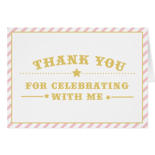 Vintage Circus Elephant - Birthday Thank You Greeting Cards