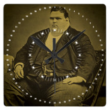 Vintage Circus Freak Sideshow Fat Man Wall Clock