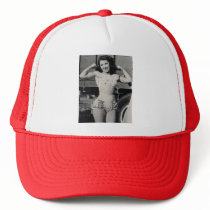Vintage Circus Muscle Girl Photo Trucker Hat