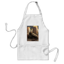 Vintage City, T1 Duplex Train on Railroad Tracks Aprons