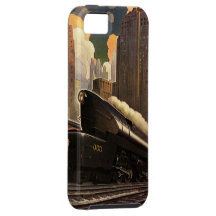 Vintage City, T1 Duplex Train on Railroad Tracks iPhone 5 Covers