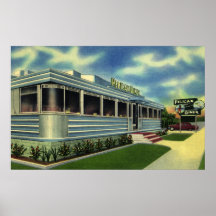 Vintage Classic Retro Restaurants, Pelican Diner Posters