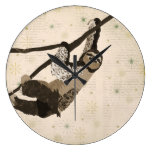 Vintage Coffee & Cream Sloth  Clock
