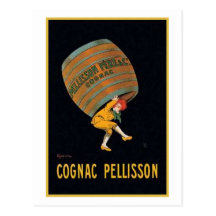 Vintage Cognac Pellisson Ad Postcard