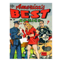 Vintage comic strips - post card