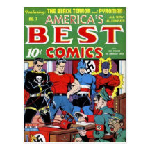 Vintage comic strips - postcard