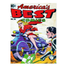 Vintage comic strips - postcard