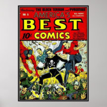 Vintage comic strips - poster
