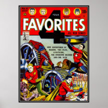 Vintage comic strips - poster
