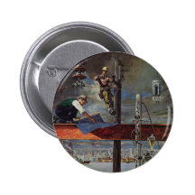 Vintage Construction Pinback Button