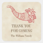 Vintage cornucopia fruits abundance Thanksgiving Square Sticker