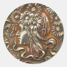 Vintage Costume Jewellery Rhinestones Diamonds Round Sticker