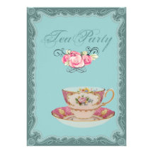 Vintage Country Bridal Shower Tea Party Invitation
