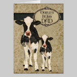 Vintage Cows  Father's Day Card cards