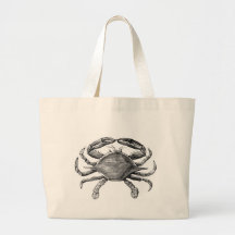 Vintage Crab Drawing Tote Bag