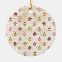 Vintage Cupcakes Ornaments