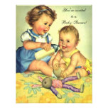 Vintage Cute Happy Children, Baby Shower Invites