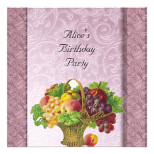 Vintage Damask Birthday Party Invitation