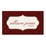 Vintage Damask Garnet Business Card
