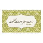 Vintage Damask Sage Business Card