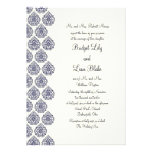 Vintage Damask Wedding Invitation (blue)