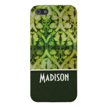 Vintage Dark Green Pattern iPhone 5 Case