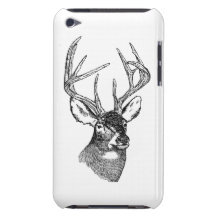 Vintage deer art graphic barely there iPod covers