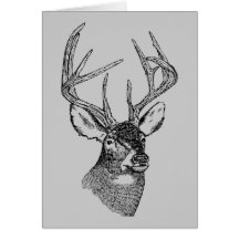 Vintage deer art graphic card