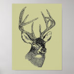 Vintage deer art graphic posters
