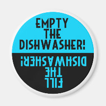 Vintage Design Dishwasher Round Magnet