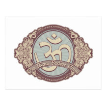 Vintage Devanagari OM Logo Postcard