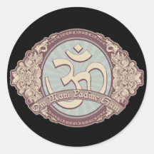 Vintage Devanagari OM Logo Round Sticker
