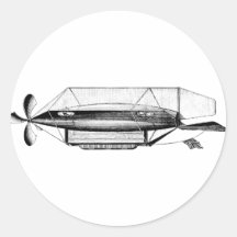 Vintage Dirigible Blimp Airship Stickers