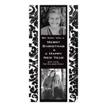 Vintage Divine Damask Personalized Photo Card