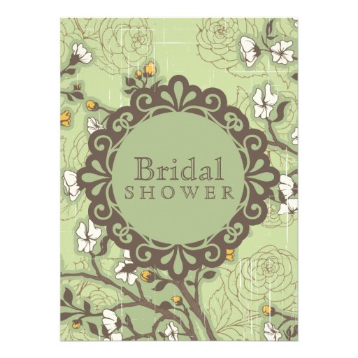 Vintage Dogwood on Green Invitations