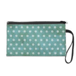 Vintage dots sky blue wristlet