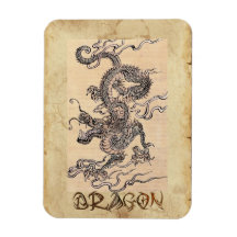 Vintage Dragon Japanese Art History Magnet
