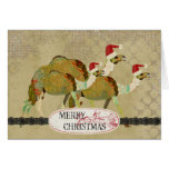 Vintage Dreamy Camels Christmas Card