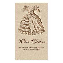 vintage dress fashionable business card