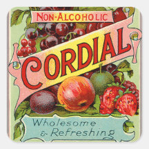 Vintage Drink Label Non Alcoholic Cordial Stickers