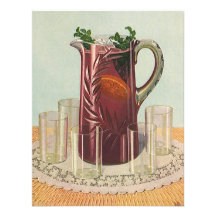 Vintage Drinks and Beverages, Pitcher of Sangria Personalized Announcements