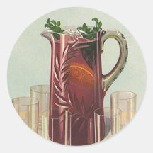 Vintage Drinks and Beverages, Pitcher of Sangria Stickers
