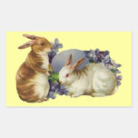 Vintage Easter Bunnies Rectangular Stickers
